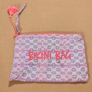 Patterned Bikini Bag - Pink and Purple